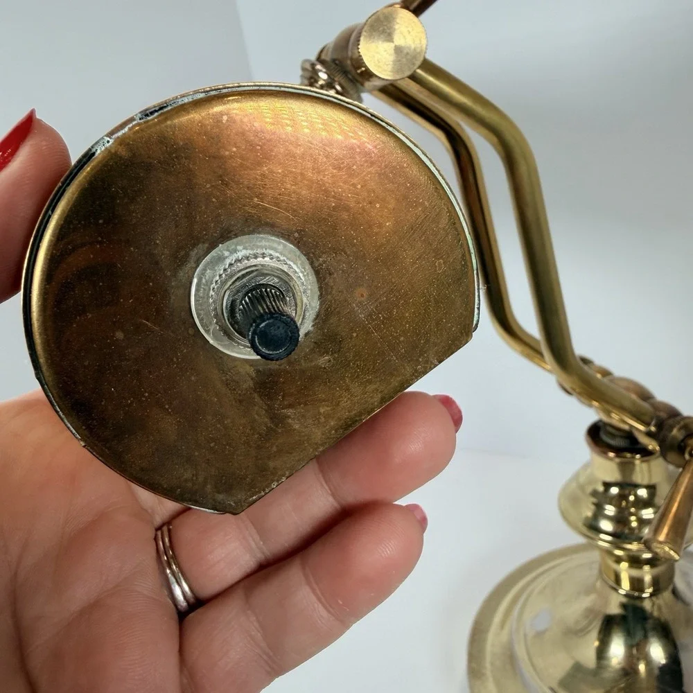 VTG Underwriters Laboratories Brass /Metal Bankers Desk Adjustable Lamp Art Deco